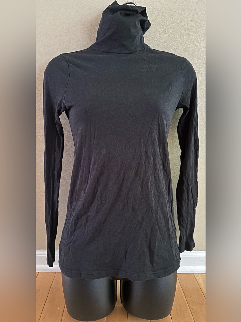 J. Crew • black • tissue turtleneck • long sleeve • small